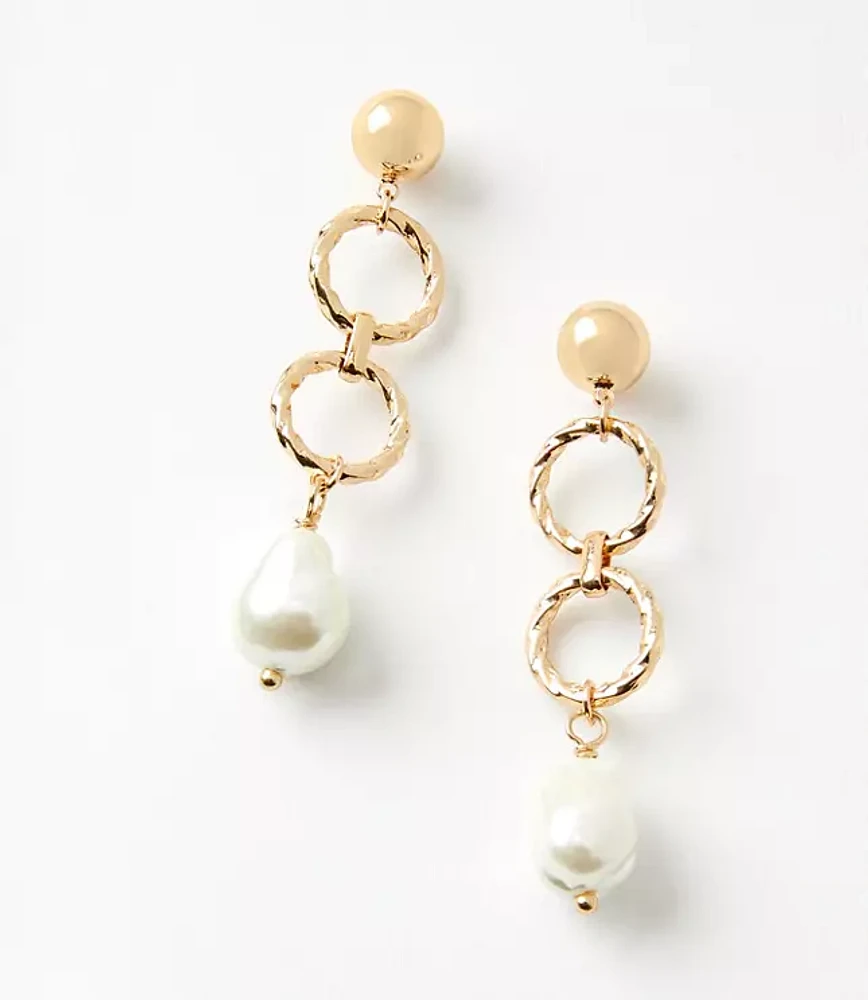 Pearlized Link Drop Earrings