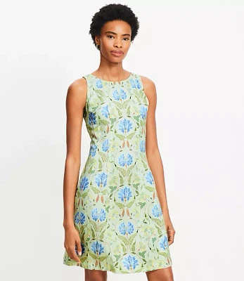 Petite Garden Linen Blend Seamed Mini Dress