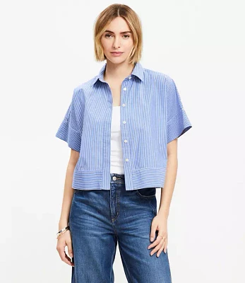 Striped Poplin Modern Pocket Top