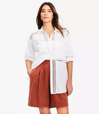 Lace Trim Everyday Oversized Shirt