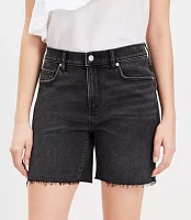 Petite Boyfriend Shorts Washed Black