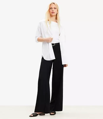 Petite Seamed Wide Leg Pants