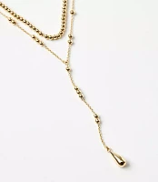 Metal Ball Layered Y Necklace Set