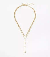 Metal Ball Layered Y Necklace Set