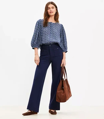 Petite Palmer Wide Leg Pants Ponte