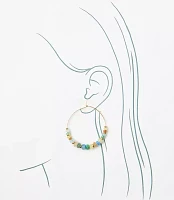 Multicolored Beaded Hoop Earrings