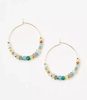 Multicolored Beaded Hoop Earrings