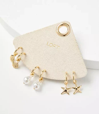 Shell Hoop Earring Set
