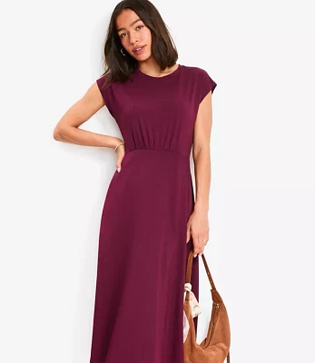 Petite Cap Sleeve Midi Pocket Dress