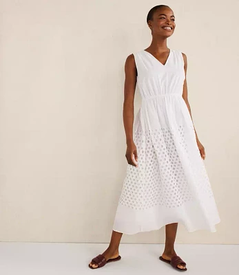 Haven Well Within Organic Cotton Honeycomb Eyelet Midi Dress