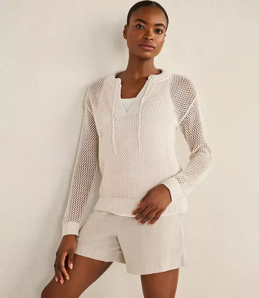 Haven Well Within Organic Cotton Linen Open Stitch Pullover