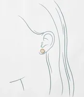 Mother Of Pearl Crystal Stud Earrings
