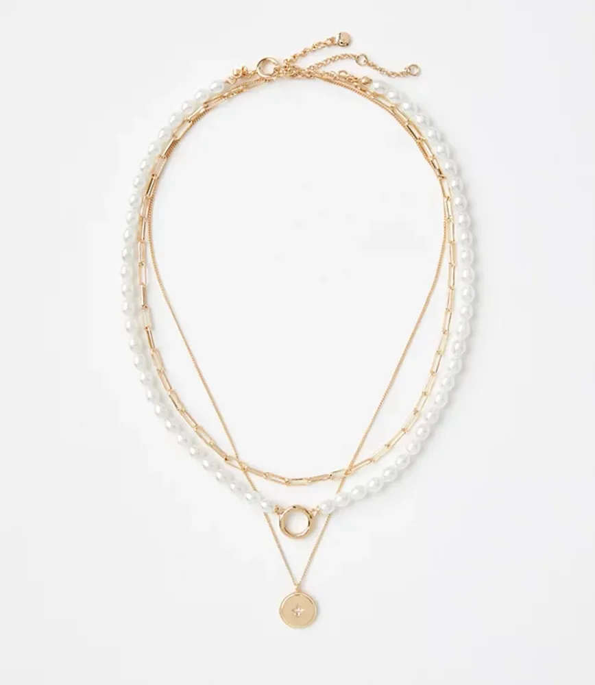 Pearlized Layered Necklace