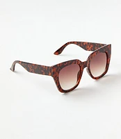 Tortoiseshell Print Large Sunglasses