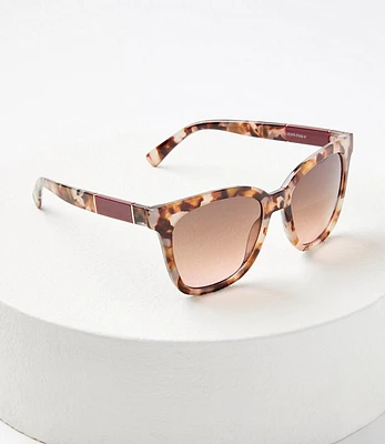 Tortoiseshell Print Colorblock Arm Sunglasses