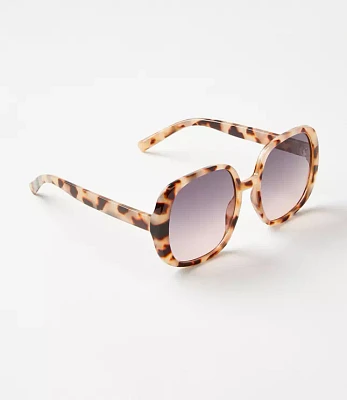 Tortoiseshell Print Oversized Soft Square Sunglasses