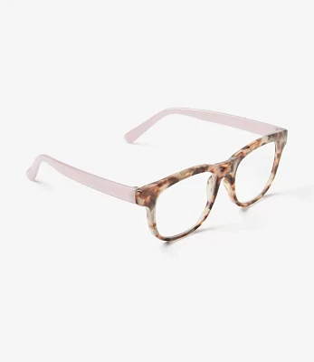 Tortoiseshell Print Trim Square Reading Glasses