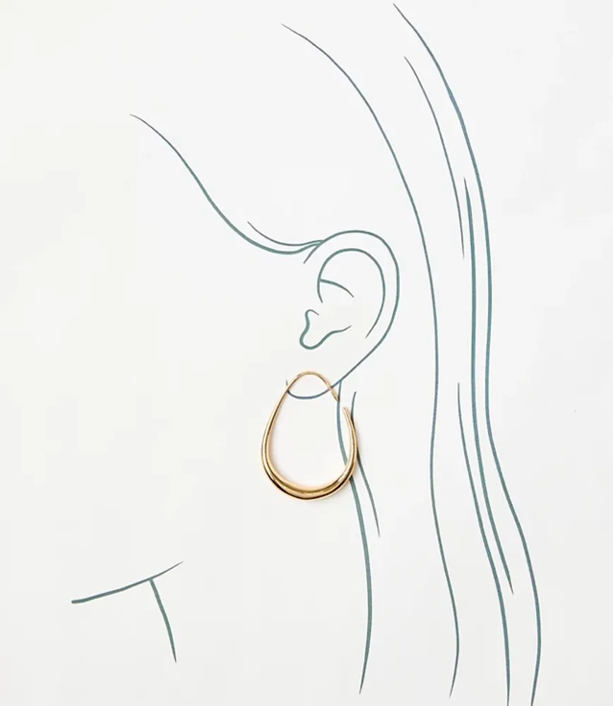 Metallic Teardrop Hoop Earrings