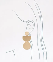 Brushed Metal Drop Statement Earrings