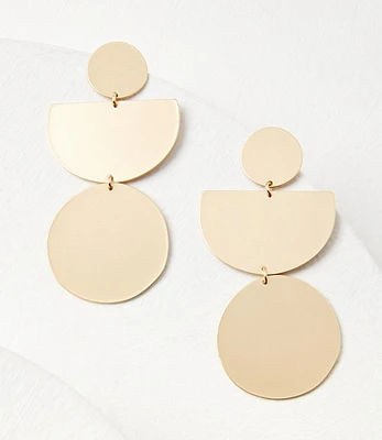 Brushed Metal Drop Statement Earrings