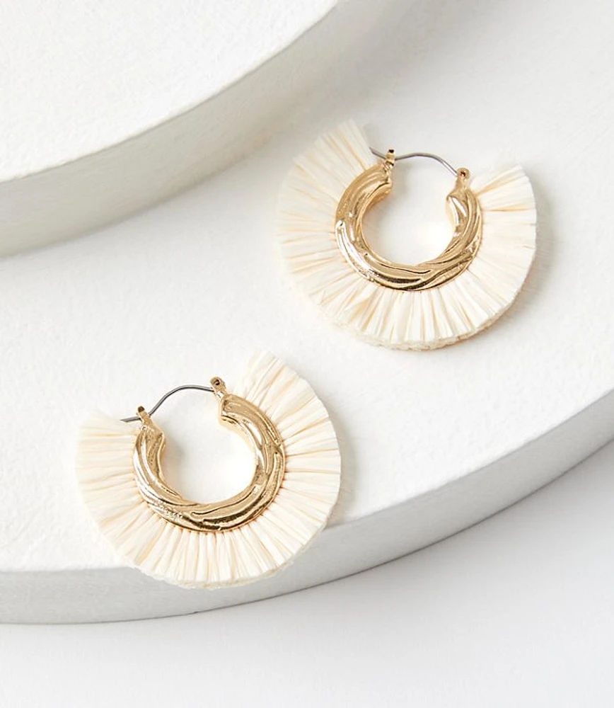 Raffia Edge Hoop Earrings