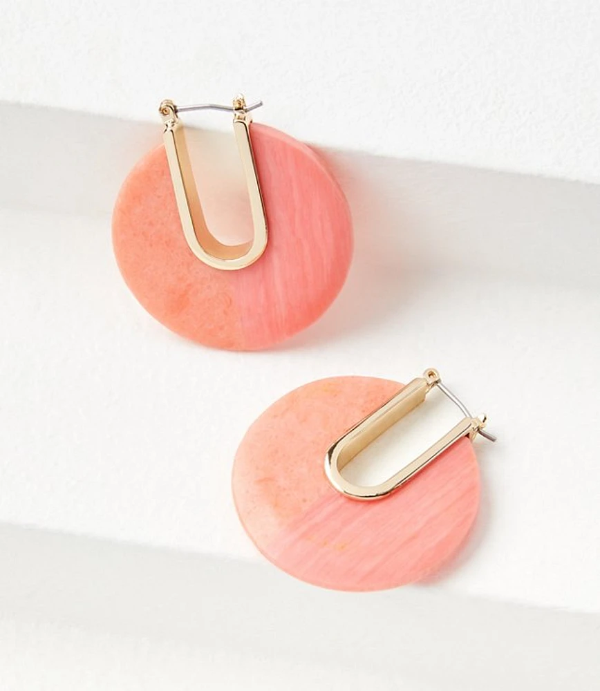 Marbleized Round Earrings