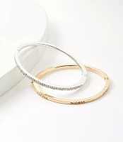 Mixed Metal Pave Bracelet Set