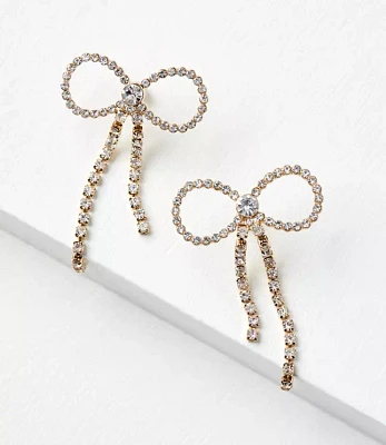 Crystal Bow Drop Earrings