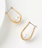 Pearlized Molded Hoop Earrings