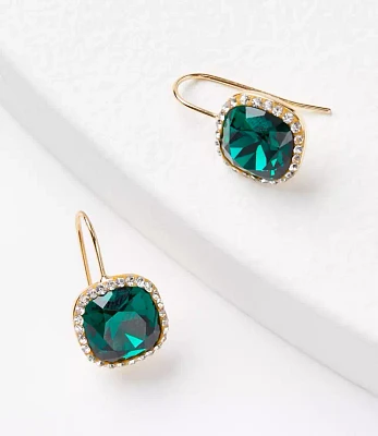 Pave Bordered Pull Through Earrings