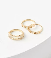 Crystal Baguette Ring Set