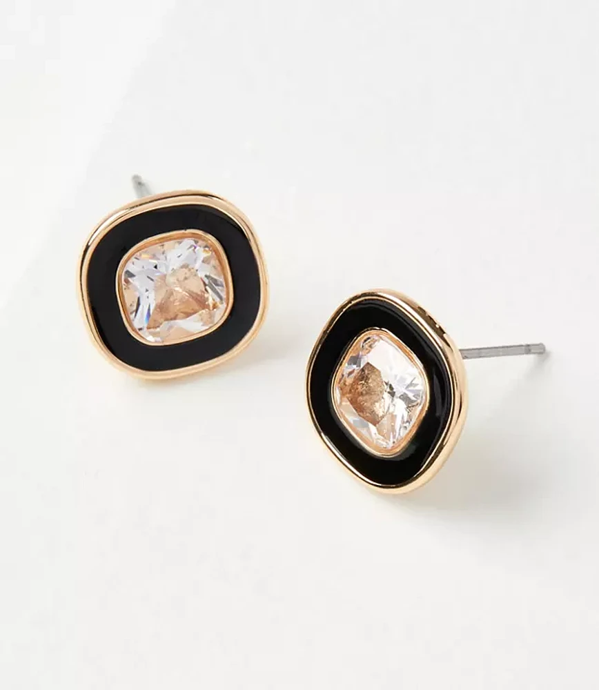 Enamel Sparkle Stud Earrings