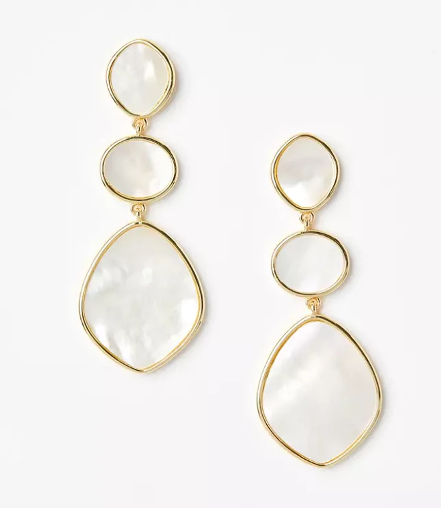Mother Of Pearl Drop Statement Earrings