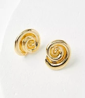 Metal Swirl Statement Stud Earrings