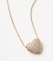 Pave Puffy Heart Necklace