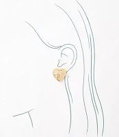 Sparkle Heart Statement Stud Earrings