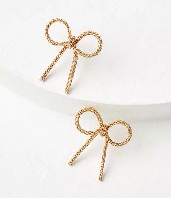 Metal Bow Stud Earrings