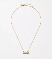 Pave Mother Of Pearl Bar Necklace