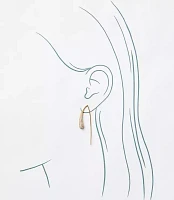 Pave Pull Through Teardrop Earrings