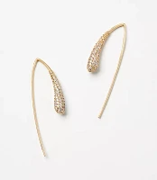 Pave Pull Through Teardrop Earrings