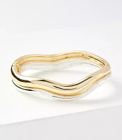 Mixed Metal Wave Cuff Bracelet