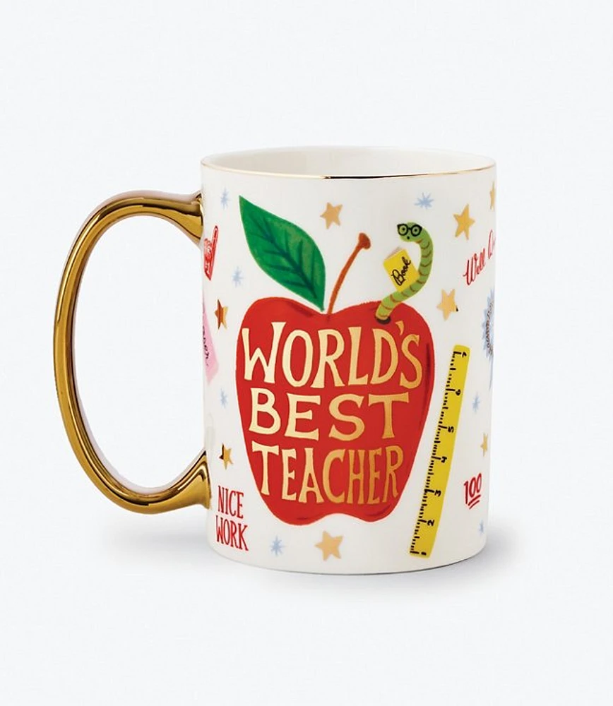 Rifle Paper Co. World's Best Teacher Mug