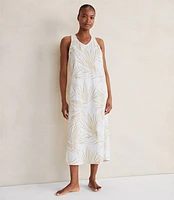 Haven Well Within Organic Cotton Linen Palm Print Dress