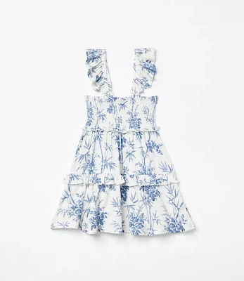 Posh Peanut X LOFT Palm Smocked Babydoll Dress