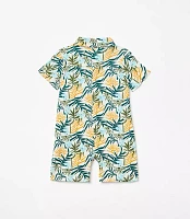 Posh Peanut X LOFT Sunset Short Sleeve Collared Henley Romper