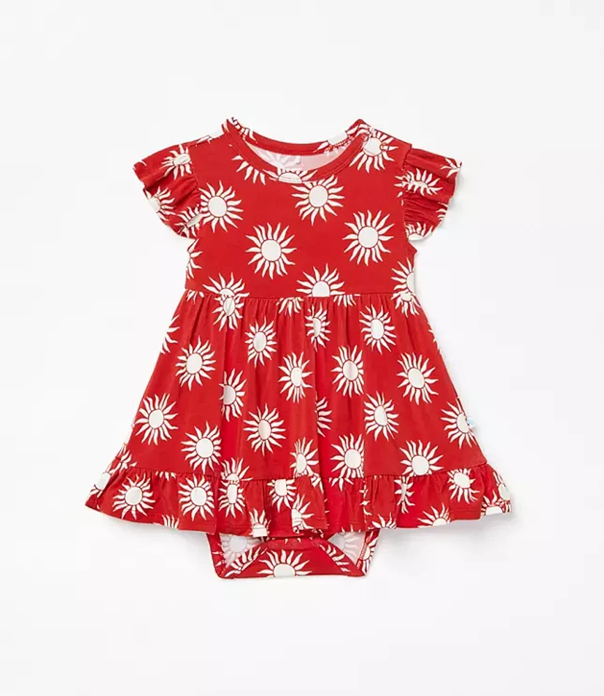 Posh Peanut X LOFT Sunny Cap Sleeve Ruffled Twirl Bodysuit Dress
