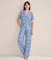 Haven Well Within Organic Cotton Jersey Abstract Wave Sleep Set