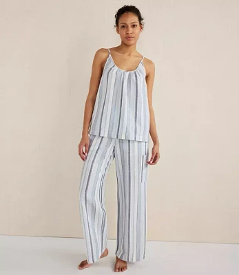 Haven Well Within Organic Cotton Linen Coastal Stripe Sleep Cami
