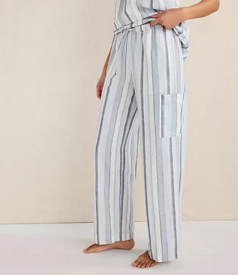 Haven Well Within Organic Cotton Linen Coastal Stripe Cargo Sleep Pants