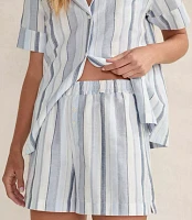 Haven Well Within Organic Cotton Linen Coastal Stripe Sleep Set